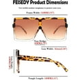 thumbnail image 5 of FEISEDY Women Square Oversized Sunglasses One Piece Fashion Female Big Large Frame UV400 B2539, 5 of 15