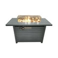thumbnail image 3 of 42" Steel Propane Fire Pit Table with Lid - 50,000 Btu Outdoor Patio Heater with Adjustable Flame, Lava Rocks & Cover, Gray, 3 of 5