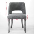 thumbnail image 4 of CQSXDA Fabric Upholstered Wooden Dining Chairs Set of 2, Cozy Farmhouse Style for Kitchen and Dining Room Décor，Black, 4 of 12