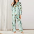 thumbnail image 3 of Bingfone Womens Pajama Sets World Travel Map Print,Long Sleeve Loungewear Pajamas Set-Small, 3 of 9