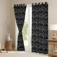 thumbnail image 3 of Feelyou Mandala Damask Curtains Pack of 2 (52x84 Each), Black Skull Window Curtains, 3 of 6