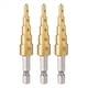 thumbnail image 1 of 3piezas 4-12 mm HSS Broca Escalonada de Ranura Recta Broca Cortadora de Agujeros de Metal para Madera Broca de Núcleo Broca Pagoda, 1 of 5