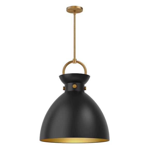 PD411318AGMB-Alora Lighting-Waldo - 1 Light Pendant-21.75 Inches Tall and 18 Inches Wide-Aged Gold/Matte Black Finish