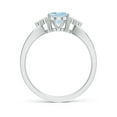 thumbnail image 2 of Angara Natural 1 Ct. Aquamarine with Diamond Solitaire Ring in Sterling Silver for Women (Ring Size: 3), 2 of 9