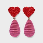 SUGARFIX by BaubleBar Adoring Adornment Statement Earrings - Red/Pink
