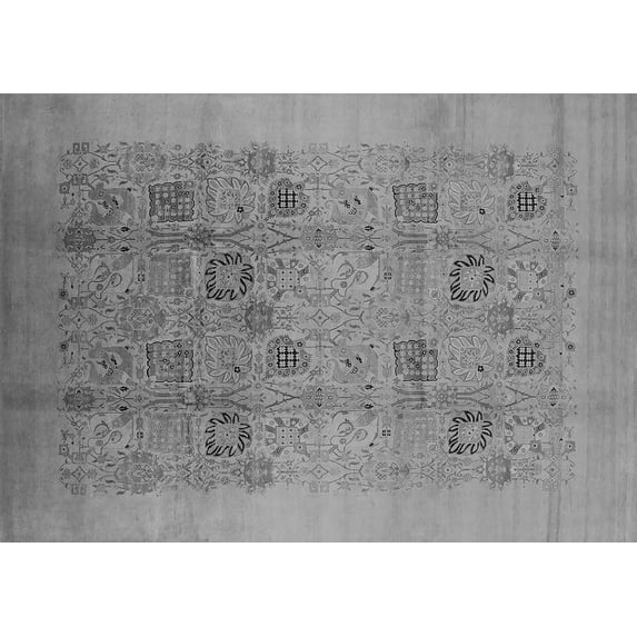 Ahgly Company Indoor Rectangle Oriental Gray Industrial Area Rugs, 8' x 10'