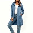 thumbnail image 6 of Miqool Long Hoodies for Women Long Sleeve Button Down Sweatshirts Drawstring Casual Fall Winter Track Jackets with Pockets, 6 of 7