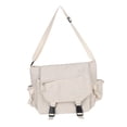 thumbnail image 1 of Bolso de hombro para mujer, de gran capacidad, moderno, de nailon, con asa superior, tipo bandolera blanco, 1 of 7