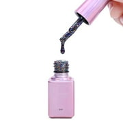 Langgg Glitter Nail Polish 6ml 15 Colors Nail Glue Sequin Nail Paint Shine Nail Lacquer Nail Art Tool