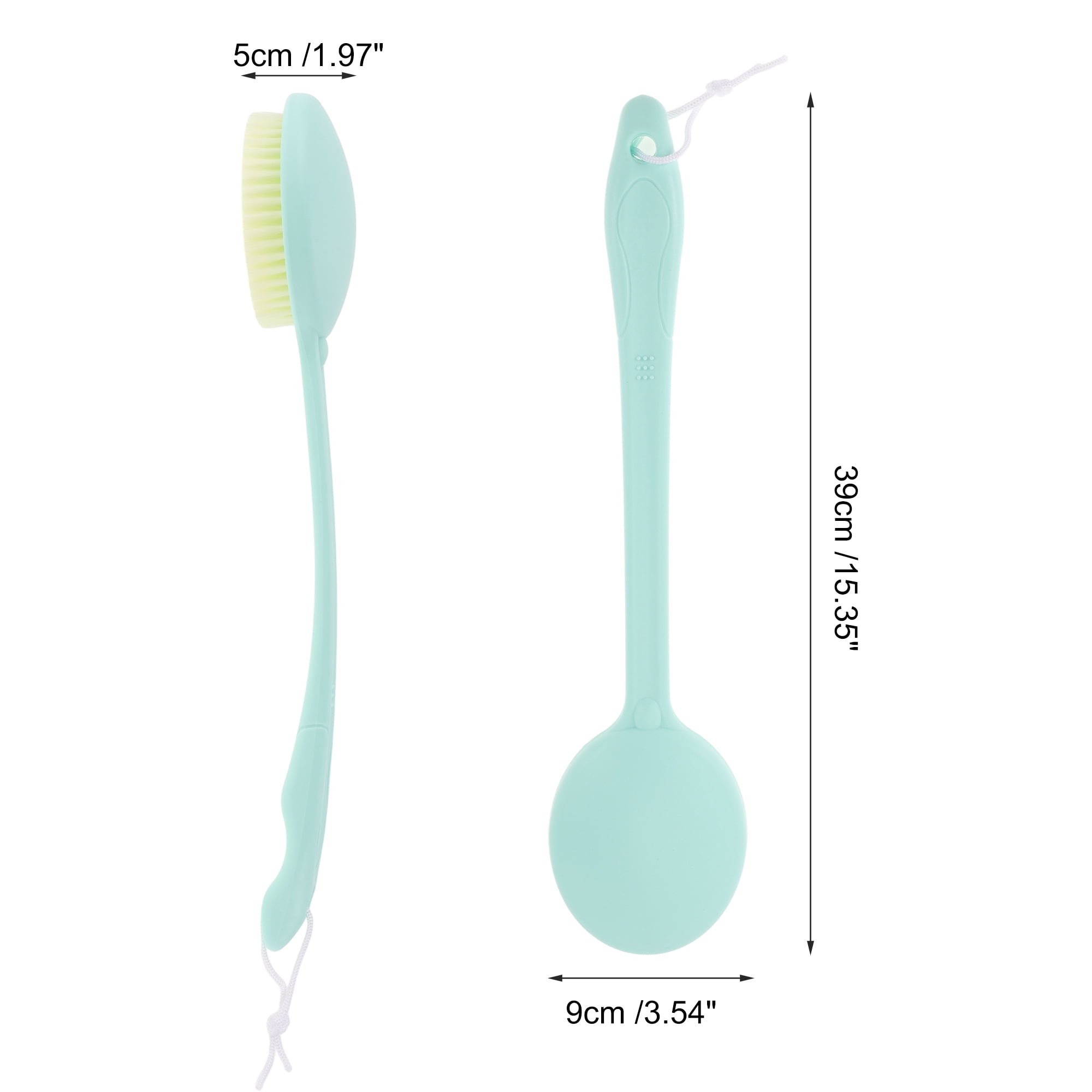 Unique Bargains Bath Brush Body Scrubber 15.35"x3.54"x1.97" Green
