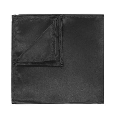 Uxcell Men's Pocket Squares Hankie, Satin Solid Suits Handkerchiefs Bulk Set, Black 6 Pcs