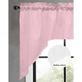 thumbnail image 2 of Solid Pink Swag Valances for Windows, Small Curtains Drapes, Romantic Minimalism Abstract Denim Texture Kitchen Window Curtains Over Sink Window Treatment Valance for Bedroom/Bathroom 56"x36", 2 of 5