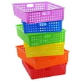 thumbnail image 1 of 6 Pack Classroom Paper Baskets, Organizing Desk Boho Tray for A4 Papers, Classroom Storage Paper Bins, Fun Turn In Trays for Teachers and Students, Office Desk Room Trays, 1 of 4