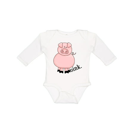 

Inktastic Pig-Oink Boys or Girls Long Sleeve Baby Bodysuit