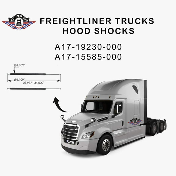 Pair of Hood Shocks Compatible with 2019  Cascadia Replaces A17-21056-000, A1721073000