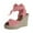 Pink, variant on Utoimkio Slide Sandals for Women Women's Bandage Casual Shoes Solid Comfortable Lace Up Platform Wedge Sandals Shoes