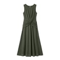 thumbnail image 5 of Women's Sleeveless Summer Maxi Dress, Elegant Ruched Cross Front Swing Wedding Guest Casual Dresses, 5 of 7