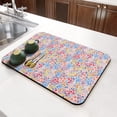 thumbnail image 3 of Washable Rubber Pioneer Colorful Floral Dish Drying Mats for Kitchen Counter Home Large Coffee Bar Pad Accessories and Decor for Utensils Stemware 23.5''x15.5'', 3 of 7