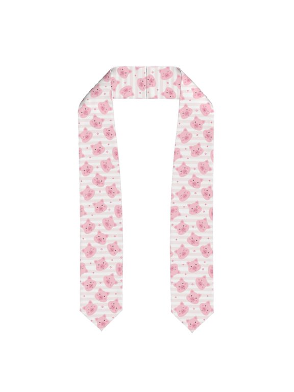 Xecao Cartoon Pig Print Graduation Shawl Stole Honor Stole Adult 72" Academic Commencements