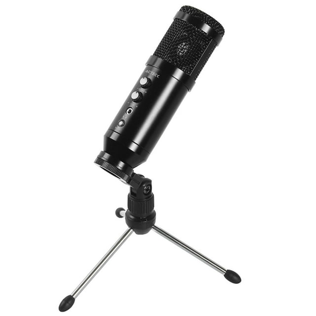 Microfono Gamer Acteck DEVO PLUS MC455 Tripie USB-C Negro AC-936446