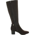 thumbnail image 3 of CHARTER CLUB Womens Chocolate Brown Flower Grommets Bow Accent Padded Jaccque Almond Toe Block Heel Zip-Up Boots Shoes 7.5 M, 3 of 3