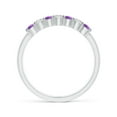 thumbnail image 2 of ANGARA Natural Half Eternity 7 Stone Amethyst and Diamond Wedding Ring in 925 Sterling Silver for Women (Size-2.5mm) | February Birthstone, Anniversary, Jewelry Gift for Women | Natural Amethyst Ring, 2 of 9