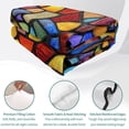 thumbnail image 4 of Full Quilt Set 78''x90'', Blue Red Yellow Lightweight Bedspread Coverlet Set with 2 Pillow Shams, Modern Colored Rainbow Stained Glass Breathable All Season Quilt Bedding for Bedroom/Guest Room, 4 of 9