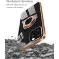 thumbnail image 6 of Desighed for iPhone 12 Pro Max Case 6.7" Shockproof Silicone Cover Ring Holder Magnetic Kickstand Electroplated Soft TPU Frame Anti-Scratch Protective Bumper Phone Cases - Black, 6 of 16