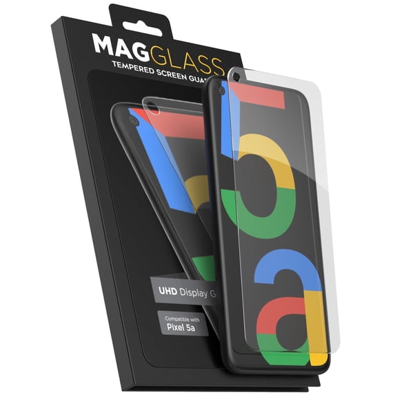 Magglass Google Pixel 5a Screen Protector Tempered Glass - Anti Bubble UHD Full Coverage Display Guard (Case Compatible)