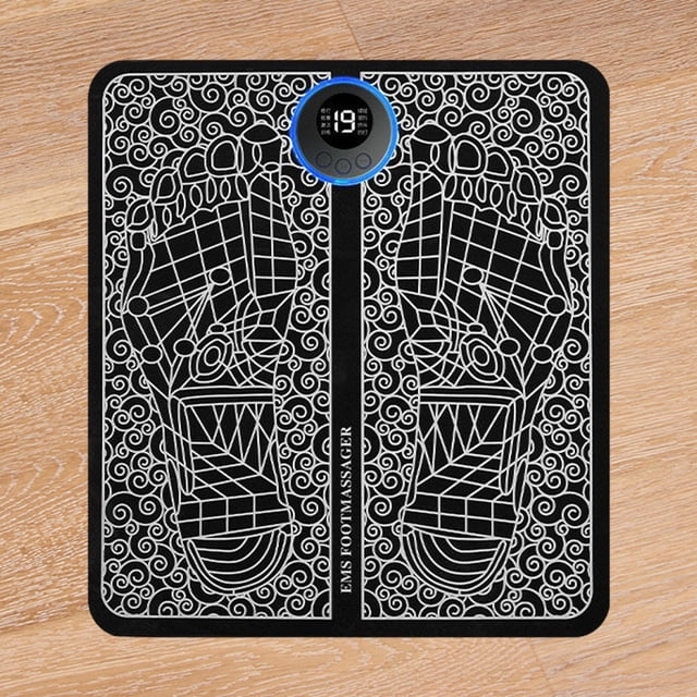 Masajeador EMS Pie eléctrico 8 modos 19 niveles Herramienta de reflexología podal para hombres y mujeres