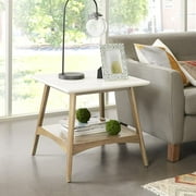 Madison Park Parker End Table with White and Natural Finish MP120-1064