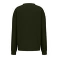 thumbnail image 6 of Women's Pullover Sweatshirt Round Neck Green Solid Color Plush Corduroy Pullover Up to 65% off!, 6 of 7