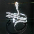 thumbnail image 2 of Iced Bling Snake Serpent Ring #10 Black Ouroboros Cobra Cubic Zirconia Stainless Steel Diamond Leviathan Poseidon Resize-able, 2 of 4