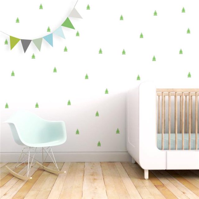 Trendy Peas WD-PTR-1 Pine Trees Wall Decal - Grass Green
