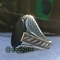 thumbnail image 4 of Handmade Sterling Silver Black Tourmaline Signet Ring for Men, 4 of 10