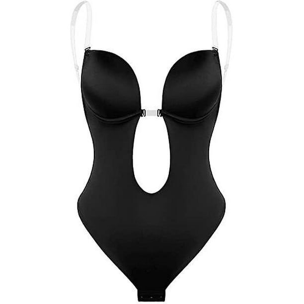  Women's Shapewear Bodysuit Tummy Control Body Shaper, Seamless Thong  Body Shaper Deep V Neck Body Suit (Color : Black, Size : Large) : Clothing,  Shoes & Jewelry