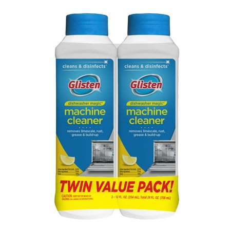 (2 Pack) Glisten Dishwasher Magic Machine Cleaner and Disinfectant, Lemon, 12 Fl (Best Dishwasher Detergent For Soft Water)