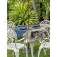 thumbnail image 3 of Outdoor Tablecloth with Umbrella Hole for Patio/Picnic/Party/Camping, Brown Architecture Waterproof Table Cloth Round Cover Washable, Abstract City Vintage Eiffel Tower (Dia 60"), 3 of 9