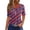 Watermelon Red, variant on Women's 250th Anniversary USA Shirt V-Neck Button Patriotic Star Print Short Sleeve T-Shirts Independence Day Top