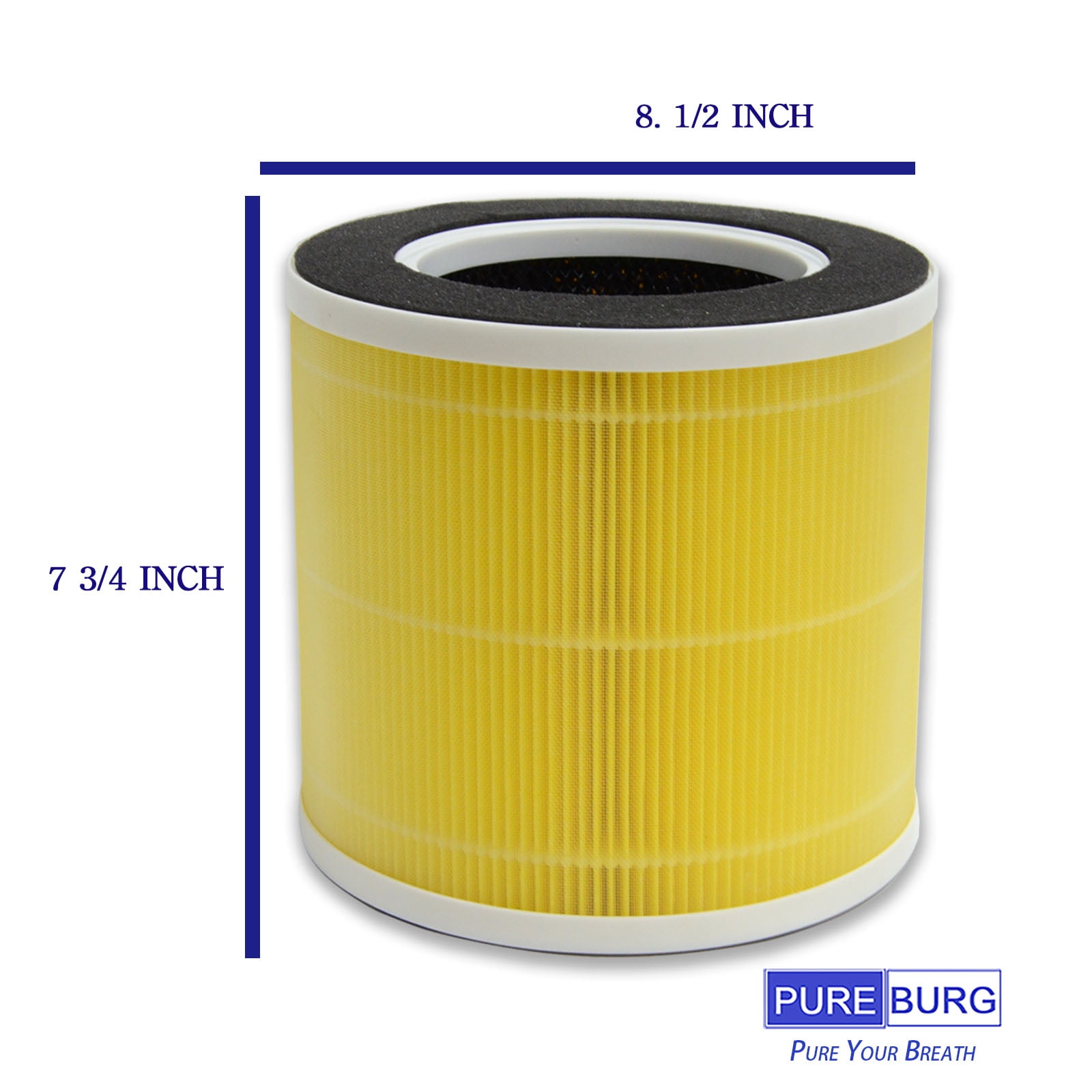 PUREBURG RP-AP089 Replacement True HEPA Filters Compatible with RENPHO Large Room Air Purifiers,RP-AP089 RP-AP089W/RP-AP089B, Part Number RP-AP089-f1(RP-AP089-f2),2-Pack