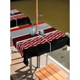 thumbnail image 2 of Outdoor Tablecloth with Umbrella Hole for Patio/Picnic/Party/Camping, Red Black Grey Stripes Waterproof Table Cloth Square Cover Washable, Abstract Lines Geometric Modern (54"x 54"), 2 of 8