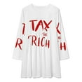 thumbnail image 2 of TAX THE RICH RED LETTERING Loose Dress Evening Dress Summer Dresses for Women Luxury Dress Long Sleeved Dress, 2 of 4