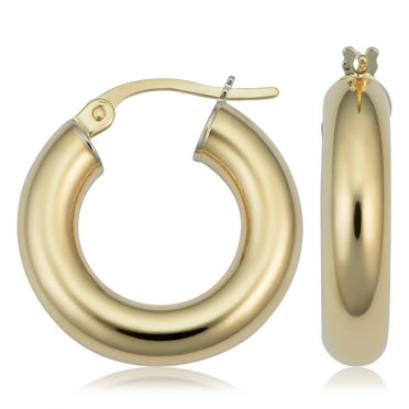 KoolJewelry 18k Yellow Gold Polished Hoop Earrings (4x10mm)