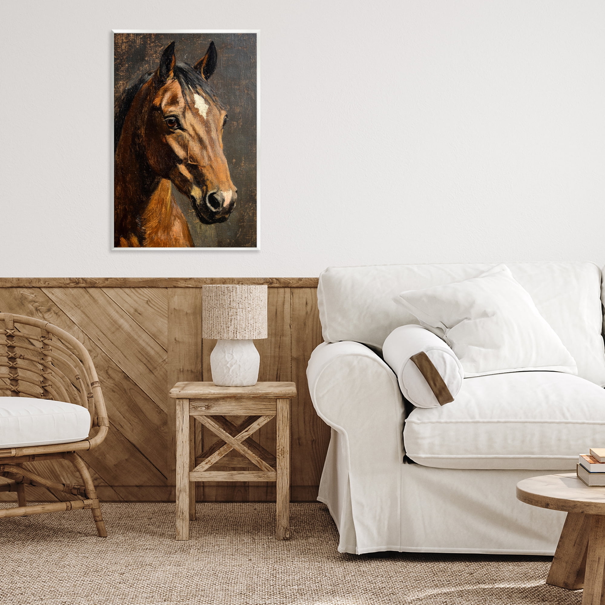 Stupell Industries Horse Portrait Study Wall Plaque Art, design by Petal Prints Design