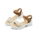 thumbnail image 2 of Sandalia Chancla Con Plataforma Para Niña Piel Color Miel beige 24, 2 of 7