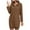 Brown, variant on Diufon Womens Fall Dresses Lapel Button Long Sleeve Dress Casual Solid Color Mini Dress