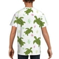 thumbnail image 5 of Wukai Cute Turtle Youth Unisex Short Sleeve T-Shirt for Boys, Girls, Teens, and Kids-Large, 5 of 7