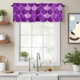 thumbnail image 2 of Purple Fish Scales Valance Curtain Ombre Fish Tail Abstract Art Vintage Window Valances Rod Pocket Short Curtains Window Treatments for Kitchen Bedroom Bathroom Laundry 42" x 18", 2 of 9