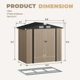 thumbnail image 2 of BaPiPro 6'x4' Outdoor Metal Shed with Base - Shed and Outdoor Storage for Garden Tools/Bikes/Garden Equipment, Lockable Waterproof, Brown, 2 of 9