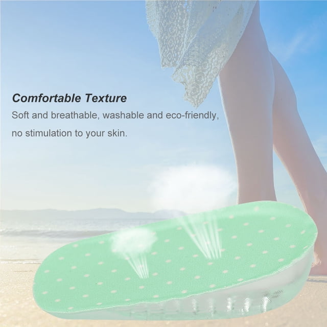 Plantillas de Aumento, 1 par Gel de Silicona Plantillas Adhesivas Aumento de Altura Pie Ortopédicos Arco Soporte Zapatos Taloneras(2.5cm-Verde) EOTVIA NO